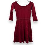 Lulus ‎ Yes to the Mesh Wine Red Half Sleeve Skater Mini Dress Size S Photo 5