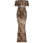 SER.O.YA Sasha Maxi Dress in Spotted Bengal Small New Womens Gown Brown Photo 8