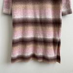 Loft Brown Pink Wool Ombre Striped Long Sleeve Cozy Knit Sweater Midi Dress Photo 4