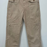 Veronica Beard  Womens‎ Blake Pants 27 Tan Khaki Cotton High Rise Pocket Raw Hem Photo 0