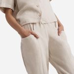 Mate the Label NEW NWT Willow 100% Linen High Waisted Pant in Natural Photo 3