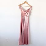 Ladivine Satin Spaghetti Straps Formal Evening Maxi Gown in Dusty Pink Size M Photo 1