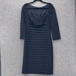 Tadashi Shoji Tadashi‎ Collection Womans Dress Size M Black Beaded Detail Pleated Bodycon Photo 6