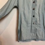 J.Jill  Jacket Topper Button Front Shirt 100% Linen Flax Seafoam Green Small Photo 3