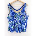 NEW Swimsuits for All 2Pc Set size 30 Blue Floral Modest Swimsuit for Women Photo 2