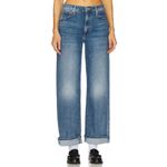 NWT Mother The Dodger Flood Cuff in Toil and Trouble Loose Straight Leg Jeans 26 Blue Photo 1