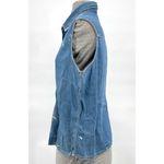 Cabin creek Vintage Painted Distressed Chambray Sleeveless Blouse Blue Size L Photo 2