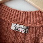 Free People  Intimately Brown Cropped Short Sleeve Cable Knit Sweater Photo 2