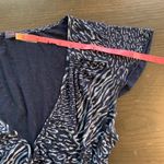 Fresh Produce  Women's Blue Animal Print Wrap Dress‎ Size L Short Sleeve Made USA Photo 12