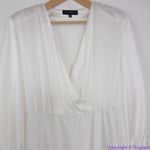 Eloquii NEW White Satin Maxi long sleeves Dress, 18 Photo 3
