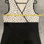 Vintage Polka Dot Belted Dress Mad Men Black White Polyester Size 14 Photo 10