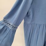 Amazon Boho Dress XL Blue Lace Crochet Trim Flowy Midi Casual Party Tiered Ruffle Rodeo Photo 10