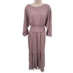 Free People Beach Garcia Midi Dress Womens S Pink Cotton Hemp Low Back Tie NEW Photo 1