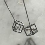 Urban Outfitters Silver Cube Earrings Photo 1