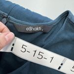 Eshakti  Dress Womens‎ 4 Blue Long Sleeve Midi Ruched Bodice Flare Cotton Spandex Photo 2