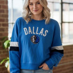 Nba New Era Dallas Mavericks Women's Fleece Sweatshirt  Logo Blue Size XL Photo 0