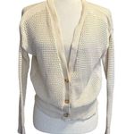 Elizabeth and James Open Knit Cardigan Sweater Women’s Small Ivory Cotton Blend Photo 0