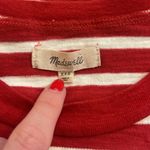 Madewell  Red and White Ciao For Now Striped Crop Top Photo 2
