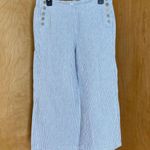 J Jill Love Linen Striped Cropped Wide Leg Pants Petite Small Nautical Button White Size undefined Photo 0