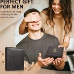 Chain Wallet for Men, Mens Wallet with Chain Genuine Leather Purse RFID Blocking Bifold Wallets for Men with ID Window (Black) Photo 4