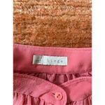 Hinge  100% silk Size M Coral Button Down Long Sleeve Blouse Photo 3