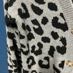 Unbranded Woman’s Leopard Print Long Sleeve Acrylic Cardigan Sweater OS Black Size undefined Photo 1