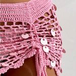 SheIn Pink Crochet cover up with sequins Photo 1