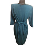 Adrianna Papell Size 8 Blue 3/4 Sleeve Fitted Lined Dress Career Church Dinner Photo 2