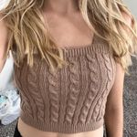 Hollister Brown  cropped sweater tank size large‎ Photo 0