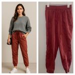 A New Day Jogger Pants Small Red Rust Lyocell Cotton Drawstring Waist Pockets Photo 1