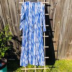 White/Blue tie dye long sleeve Maxi dress M White Size M Photo 7