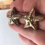 Starfish Earrings Pierced Posts Metal Beach VTG Silver Photo 4