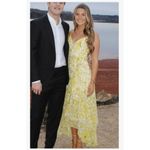 Badgley Mischka  Womens Floral Print Dress in Yellow 0 Long Gown Maxi Photo 8