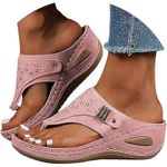 NWT ~ Women's Hippie Chic Pink Wedge Summer Boho Beach Flip Flops ~ Size 9 1/2 Photo 0