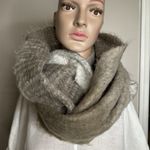 Steve Madden  Infinity Scarf Color Block Fuzzy Warm Brown Beige Neutral Photo 2