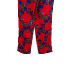 J.Crew Drapey Pull-on Pant Trouser Lattice Floral Print Drawstring Red Size 4 Photo 8