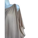 A Byer  Top Women L Champagne Crew Neck Cold Shoulder Short Sleeve Pullover Photo 7