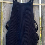 Brooklyn Karma  Black Ribbed Cut Out Crop Sweater Top | L Photo 0