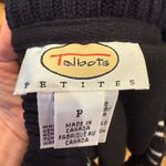 Talbots  Petites Fuzzy Chevron Zip Vest Black White Size Small Petite Photo 5