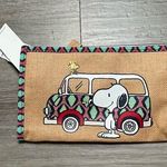 Snoopy woodstock peanuts woven hippie mini foldable pouch bag Tan Photo 0