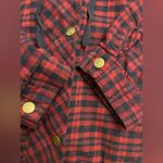 Blu Pepper  Women's Full Zip Hooded Flannel Jacket Red Plaid Top Elbow Pa… Photo 3