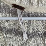 Free People  Gray & Cream Striped High Low Knit Short Sleeve Shirt Photo 4