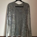 Marika Charles Y2K Fitted Grey Long Sleeve Graphic Tee Supima Cotton Silver Size 4 Photo 0