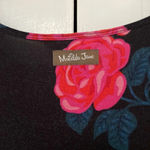 Matilda Jane Winter Blooms Long Sleeve Pink Rose Floral Tulle Overlay Black Top Photo 7