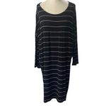 Chico's  Black White Striped T-Shirt Dress with long  Sleeves Size XL Photo 1