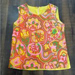 Vintage 70's Paisley Floral Flower Power Tank Top Size Medium Pink Photo 2