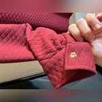 Chico's Jones NY burgundy Red Textured Button-Up Shirt/Shacket, quilted, casual, comfy Photo 4