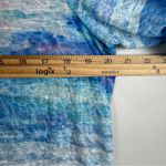 Ali Miles Top Womens S Blue Beach Print Burn Out Crinkle Knit Artsy Tunic Blouse Photo 5