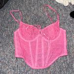 Out From Under  Pink Eyelet Corset Top Photo 0