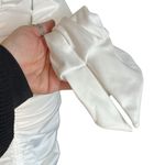 Amazon Ruched Short Mini Dress Long Sleeve Puff Sleeve Pleated Drawstring Dress Photo 7